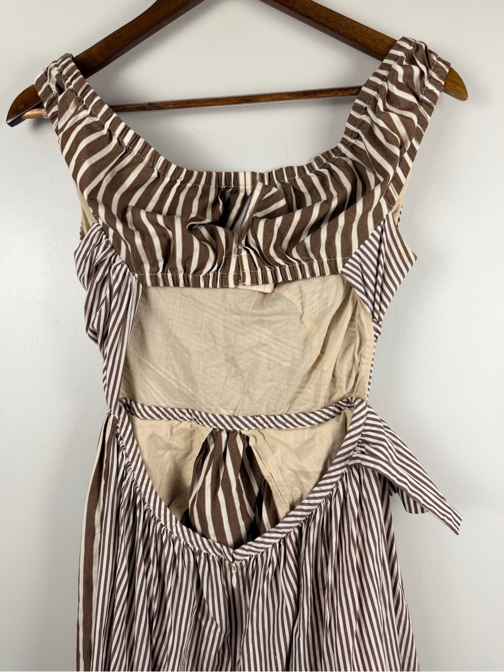 Diotima River Maxi Dress Brown White Multi Stripe Size Small — image 8 of 8